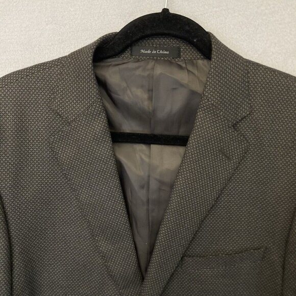 Calvin Klein Suit Jacket Mens Size 42 L Brown Stretch Tweed Blazer 42L EUC - Picture 9 of 16
